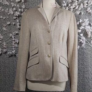 NWT Chaps Herringbone Padded Shoulders Tweed Blazer